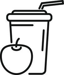 Wall Mural - To go drink icon outline vector. Food box. Kid nutrition