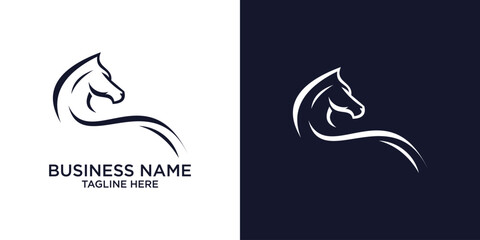 Horse logo emblem template mascot symbol for business.