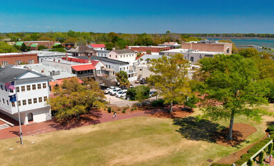 Sticker - Charleston skyline from drone, South Carolina