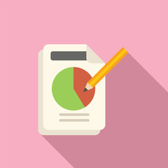 Poster - seo data icon flat vector. digital business. study marketing