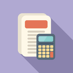 Canvas Print - Calculator research icon flat vector. Digital business. Data online