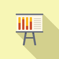 Poster - market chart icon flat vector. business digital. computer finance