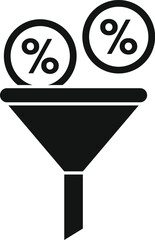 Poster - Business funnel icon simple vector. Digital research. Study data