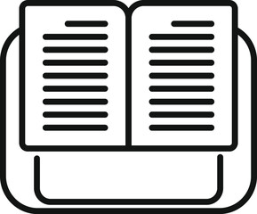 Poster - Research book icon outline vector. Digital report. Computer finance