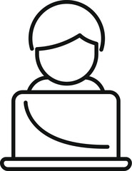 Poster - Computer research icon outline vector. Business digital. Data study