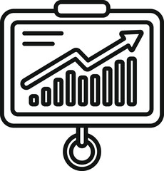 Poster - Banner data chart icon outline vector. Digital business. Study report