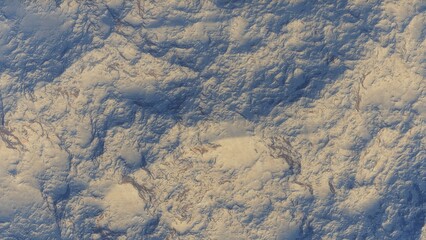 View of the 3d rendering realistic planet mars surface from space.
