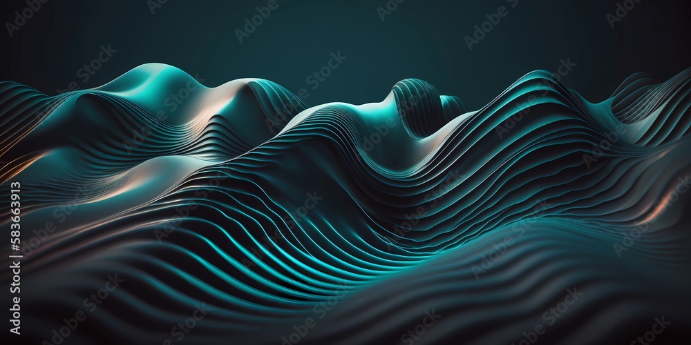 Surreal wavy wave background design with soft color. Abstract wave ...