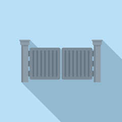 Poster - signal auto gate icon flat vector. automatic fence. door security
