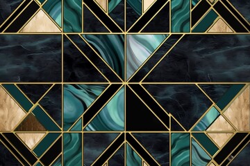 abstract geometric background, art deco pattern with mosaic inlay grid. mixed tiles with artificial 