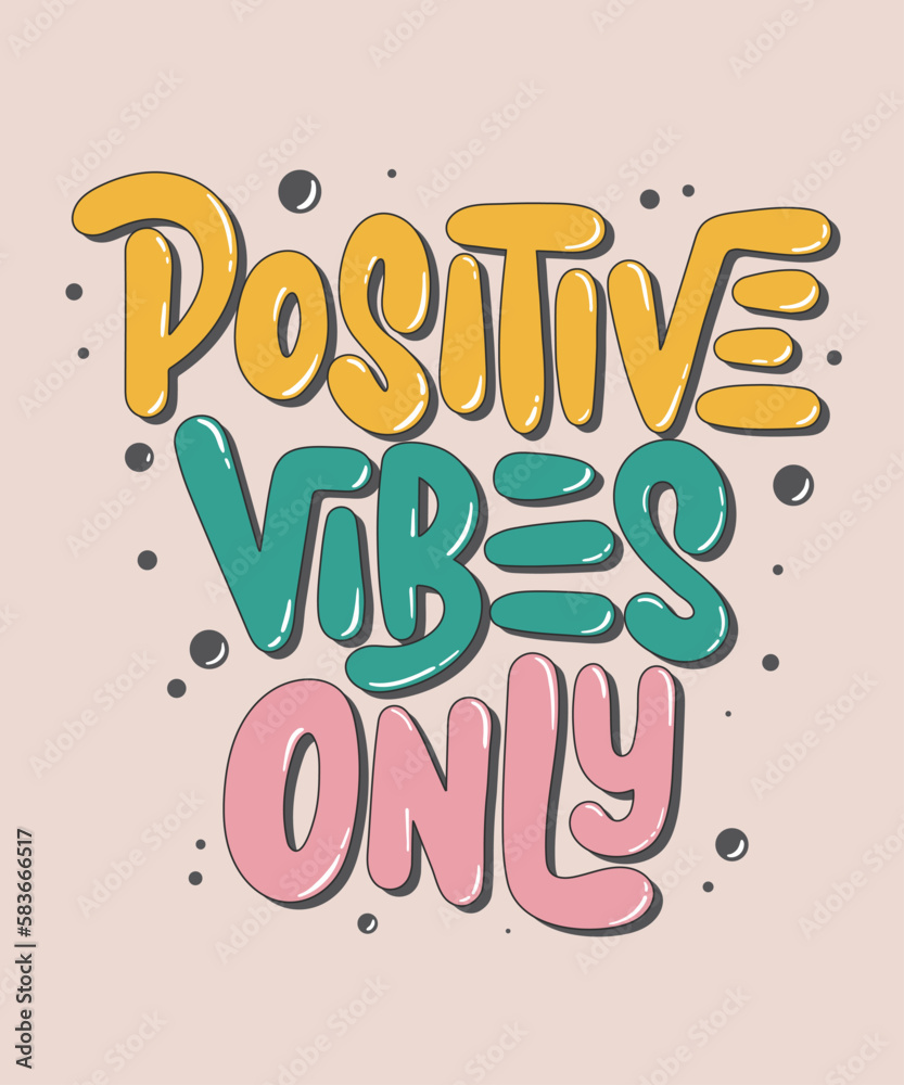 Vector poster with hand drawn unique bubble text lettering design 