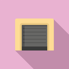 Poster - Garage side icon flat vector. Door security. Entry level