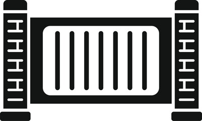 Poster - glass automatic gate icon simple vector. house door. security garage