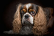 Pure Elegance on a Dark Canvas: Capturing the Cavalier King Charles Spaniel's Graceful Traits