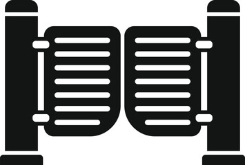 Poster - auto gates icon simple vector. automatic security. entry key