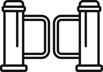 Poster - glass automatic gate icon outline vector. house door. security garage