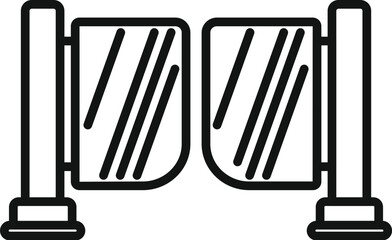 Poster - garage automatic gate icon outline vector. house door. security remote