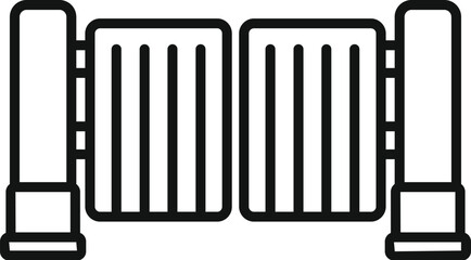 Poster - automatic fence icon outline vector. gate door. auto control