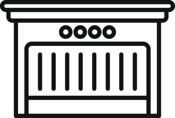 Poster - house automatic gate icon outline vector. door security. automated control
