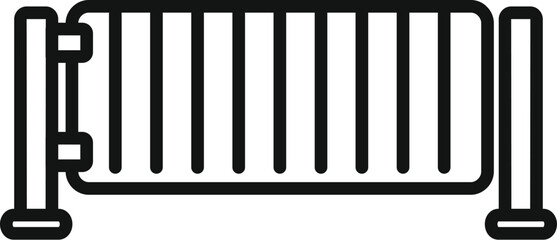 Poster - metal wall gate icon outline vector. automatic security. entry control