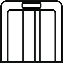 Poster - exit door icon outline vector. automatic fence. open key