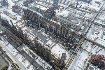 Wall Mural - Aerial view of big chemical plant.