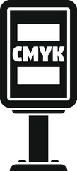 Canvas Print - Cmyk street billboard icon simple vector. Print machine. Ink offset