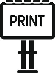 Poster - Billboard print icon simple vector. Printer machine. Industry copy