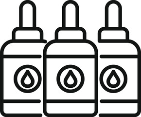 Sticker - Printer fill ink bottles icon outline vector. Digital print. Roll paper