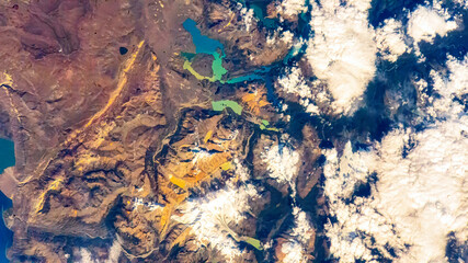 Wall Mural - body of water in argentine. digital enhancement. elements by nasa