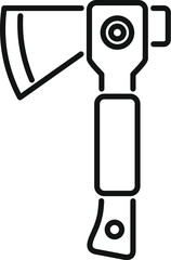 Poster - hike axe icon outline vector. travel equipment. hiking trip