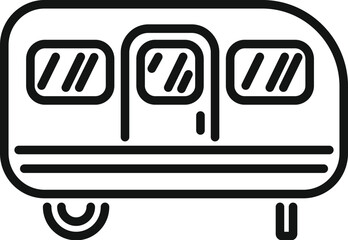 Poster - camp trailer icon outline vector. travel compass. forest vacation