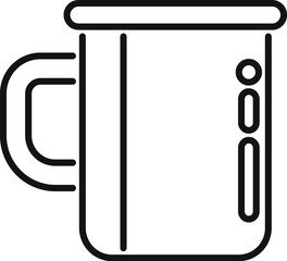 Sticker - Camp mug icon outline vector. Extreme adventure. Travel camping