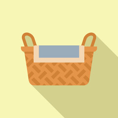 Poster - easter basket icon flat vector. picnic bag. camping market
