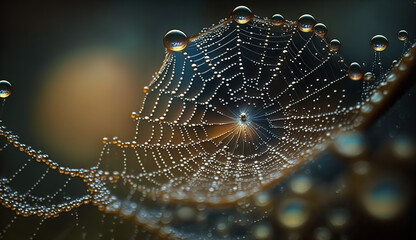 spider web with dew