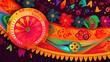Colorful Mexican art banners for festivities and celebrations - generative ai