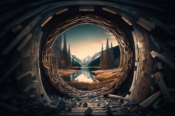 Poster - Unending Horizons: A Captivating Glimpse into Mystical Timbers Generative AI