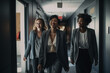 © JG Marshall - Photorealistic Ai artwork of a diverse group of women working in a corporate office environment. Generative ai.