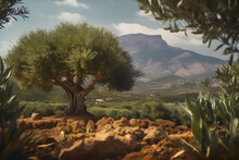 Moroccan Argan Tree In A Natural Landscape And A Forest Of Argan Trees