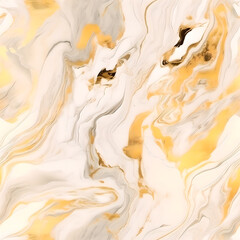 Wall Mural - gold and cream colors marble seamless texture (ai generated)