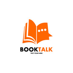 Wall Mural - Book talk logo template illustration