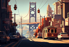 Illustration Of The City Of San Francisco, California