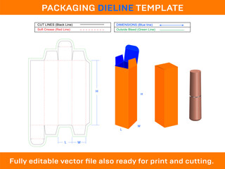 Wall Mural - Lipstick Box, Cosmetic Box Dieline Template