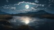 月夜の風景　イメージイラスト　generative AI