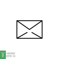 Poster - Email envelope icon. Simple outline style. Message, mail, letter, communication concept. Thin line symbol. Vector illustration design on white background. EPS 10.