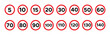 Speed Limit Sign vector icons Set