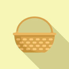 Poster - easter bag icon flat vector. picnic straw. natural market