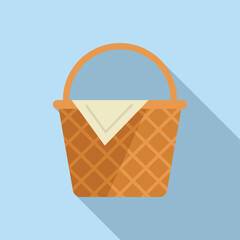Poster - design basket icon flat vector. picnic hamper. market woven