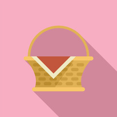 Poster - camping basket icon flat vector. picnic food. natural market