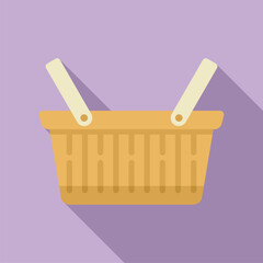 Poster - family basket icon flat vector. picnic wicker. handle market